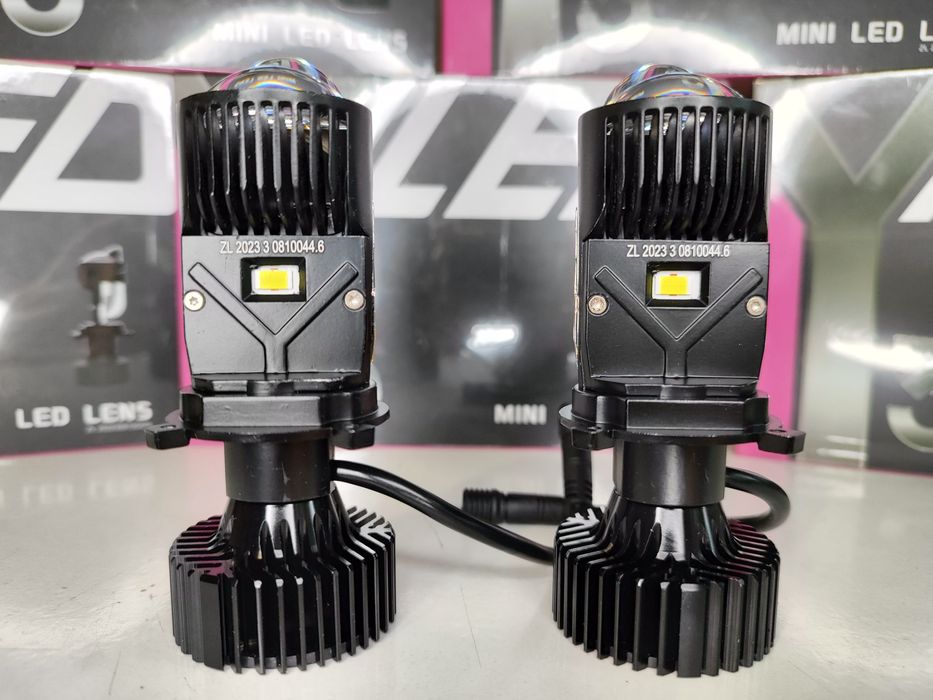 Светодиодные LED Мини Линзы Y3 pro bi-led Н4 Комплект 2шт Гарантия