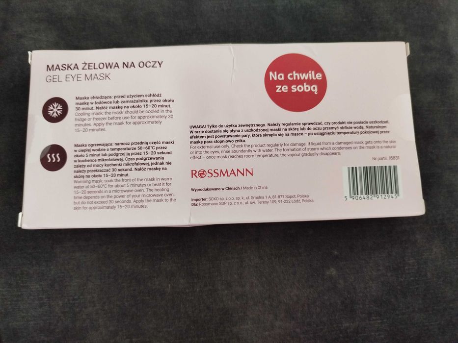Maska żelowa na oczy