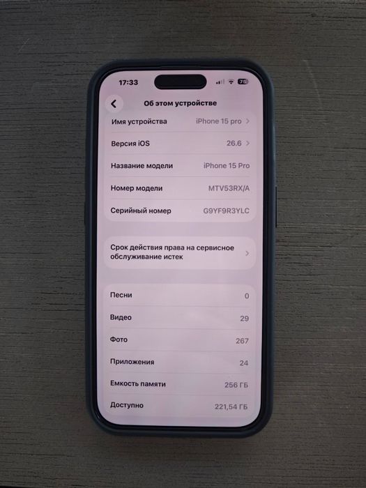 Продам IPhone 15 Pro 256 стан нового телефону