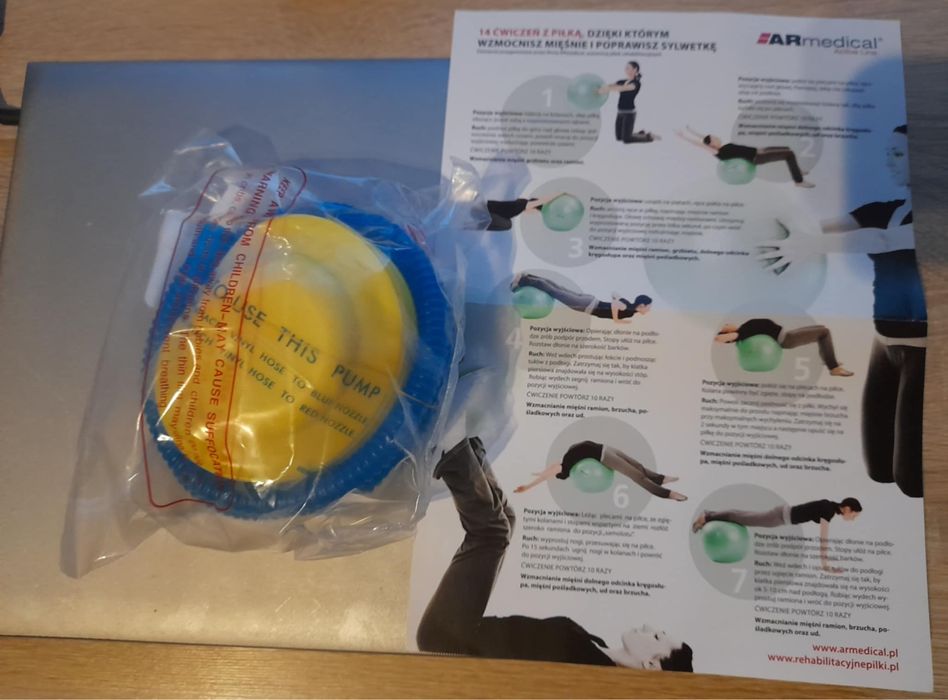 Zestaw do rehabilitacji: piłka Armedical ABS 55 + podstawka + pompka