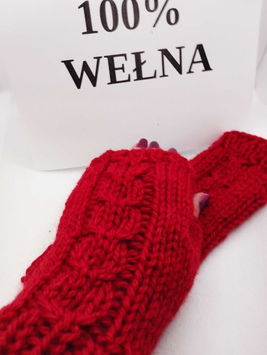 Mitenki; rękawiczki; 100% wełna; handmade