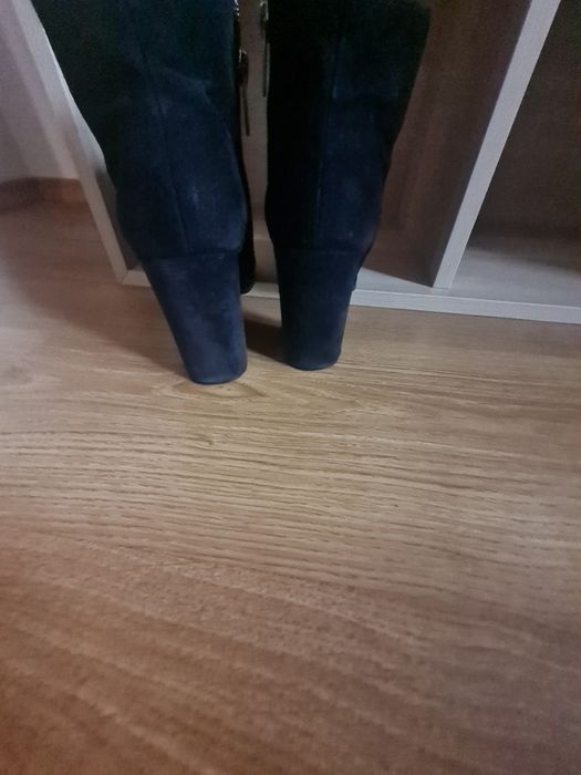 Botki ryłko zamszowe  balagan słupek jak zara  37