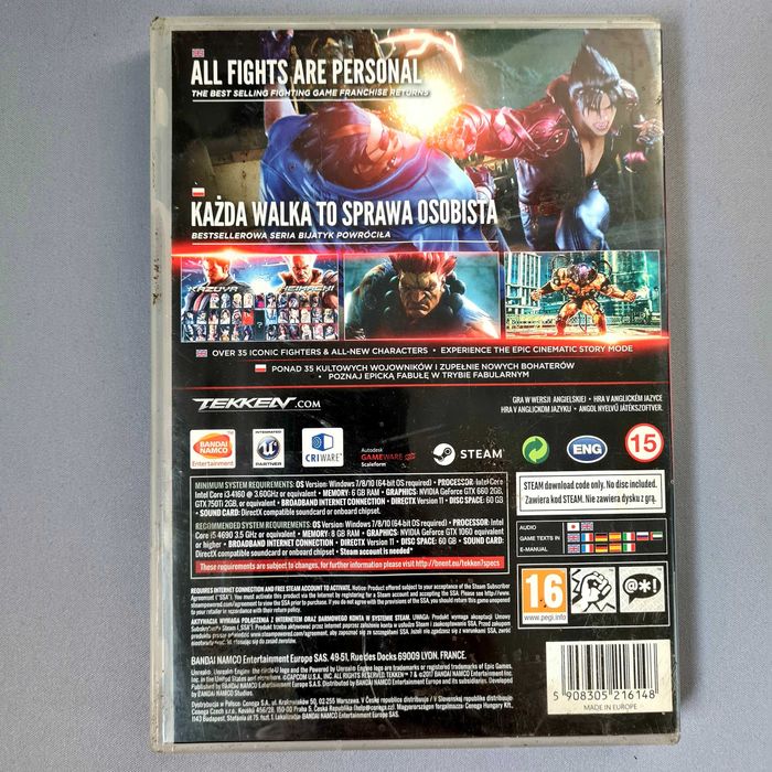 Tekken 7 PC PL Pudełko od gry