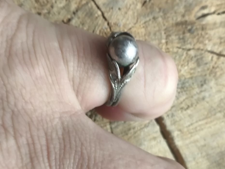 Pierścionek kula ,kulka ,sferyczny . Vintage