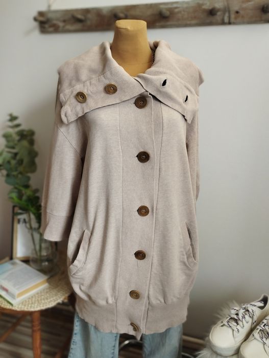 BEŻOWA bluza damska New Look golf 3/4 długa CASUAL S/M