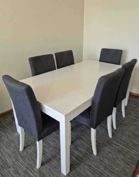 Mesa extensivel com 6 cadeiras Herinksdal - IKEA