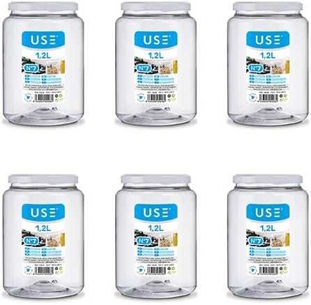 USE FAMILY - Lote de 6 frascos de cozinha 1,2 l
