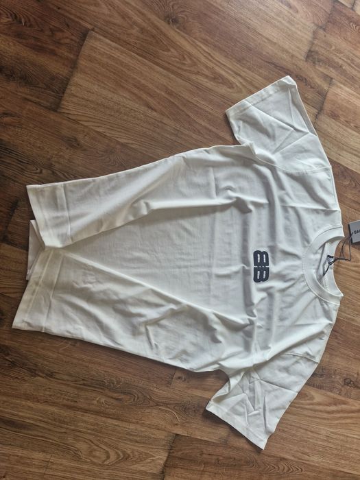 Świetna koszulka męska gruba bawełna jakość balen xl 2xl metki  śmietankowa  prezent  oversize