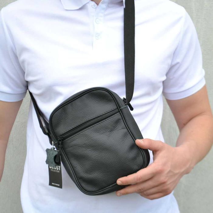 Чоловіча сумка з натуральної шкіри сумка месенджер шкіряна через плече