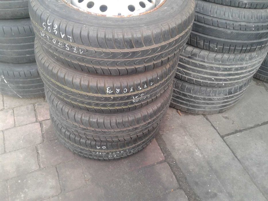 4 Opony Felgi Stalowe 4 Koła Daewoo Lanos Espero Nexia Nubira Leganza Matiz Tico 13 cali 175 65 R13 Dębica Pasio 4x100 14 cali Lato Zima Wielosezon