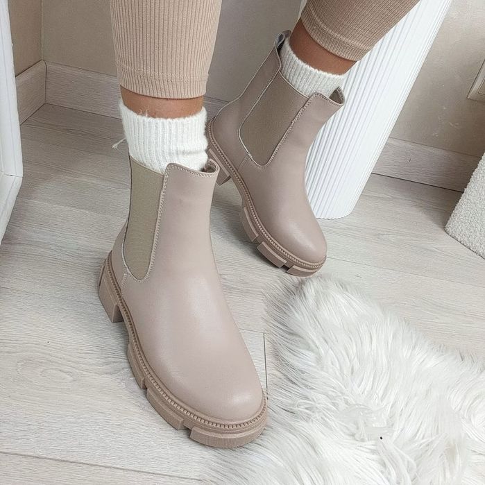 Стильні жіночі черевики Челсі. Зима. Натуральна шкіра