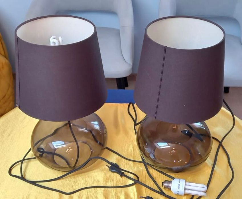 Lampa design czarna 2 szt. abażur