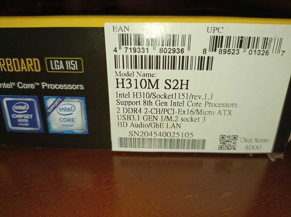 Gigabyte H310M S2H 1151 *Novas*