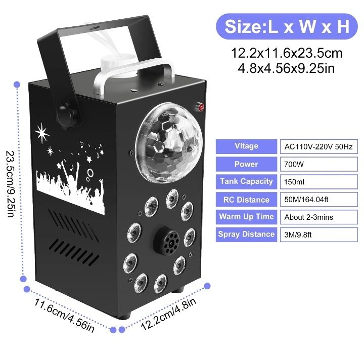 Máquina de Fumo 700W c/ Controlo Remoto