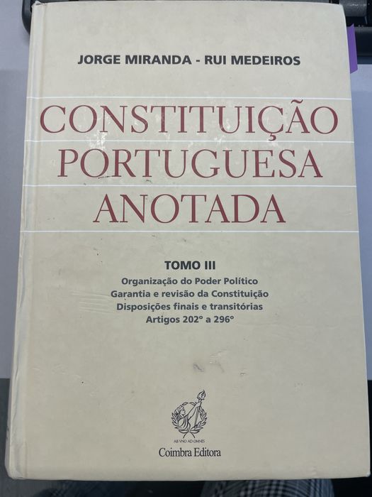 Jorge miranda - constituição anotada - tomo lll