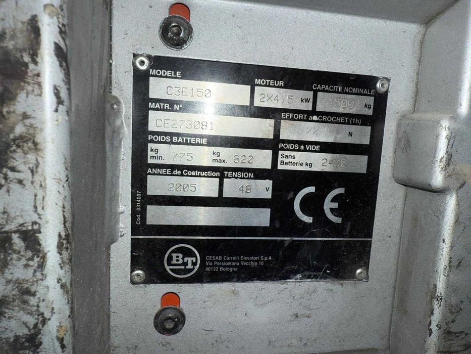 Sprzedam Wózek widłowy BT C3E150 1.5t 48V | 8 383 mth | UDT