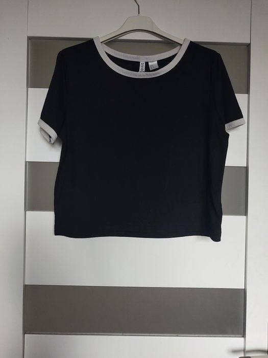 Czarny crop top H&M