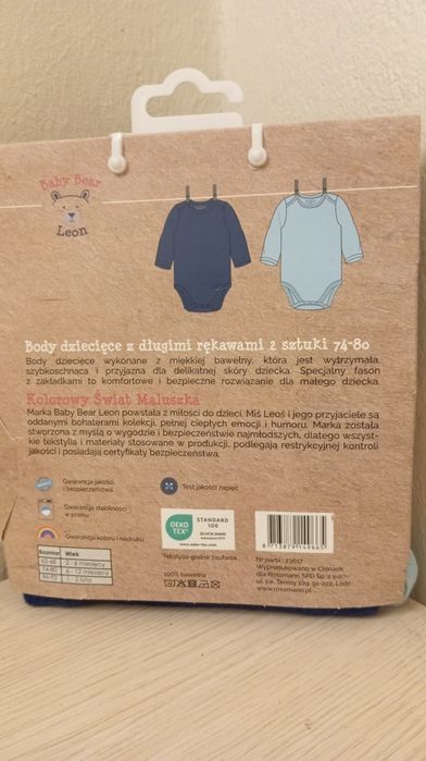 Body 74 80 długi rękawa 2 sztuki baby bear nowe