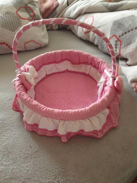 Conjunto cama de bebe + cesto de verga