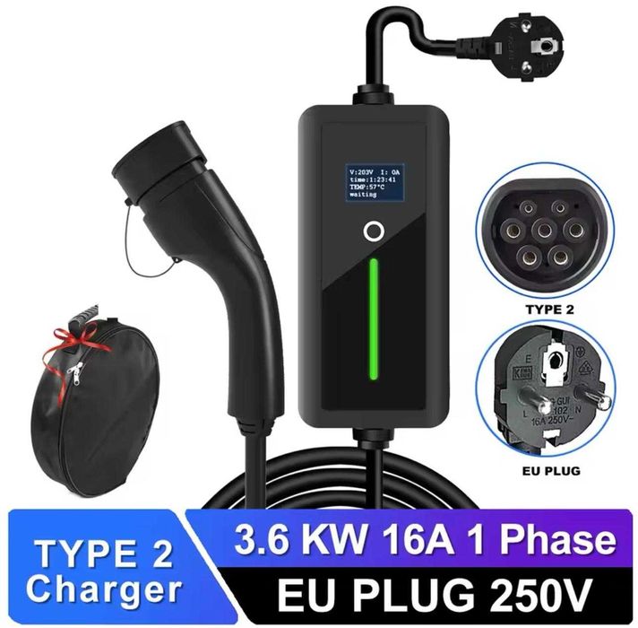 Carregador Portátil 3,5 kw - 16A -Tipo 2 - c/ Bolsa oferta