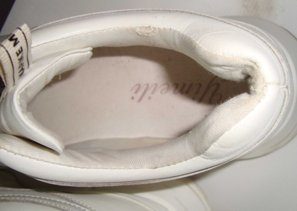 Жіночі кросівки на резинці Yimeili 38р. 24.5см білі шкіряні (535-39)