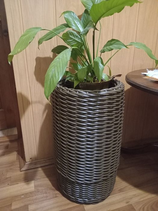 Кашпо з штучного ротангу