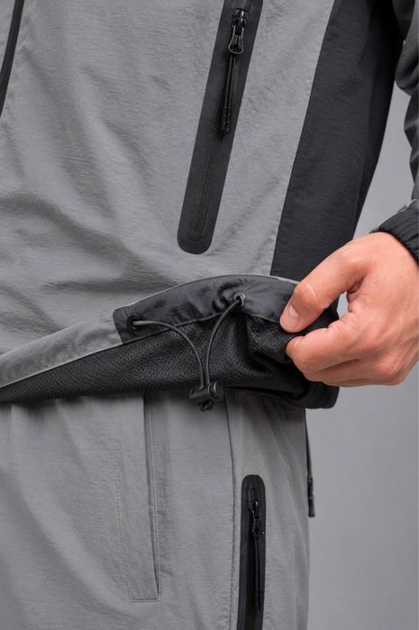 Чоловічий спортивний костюм Nike Tech Fleece демісезонний плащівка жатка графіт весна-осінь з капюшоном.