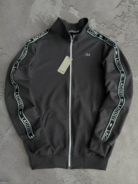 Олімпійка Lacoste з лампасами. Зіпка. Кофта Лакост. Топ якість