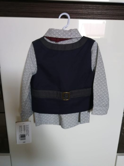 Elegancki Komplecik dla chlopca do chrztu róż 74cm