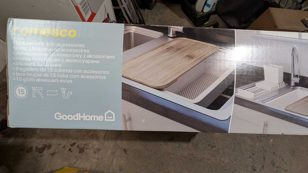 Zlewozmywak Romesco -2 komorowy z ociekaczem i akcesoriami + syfon