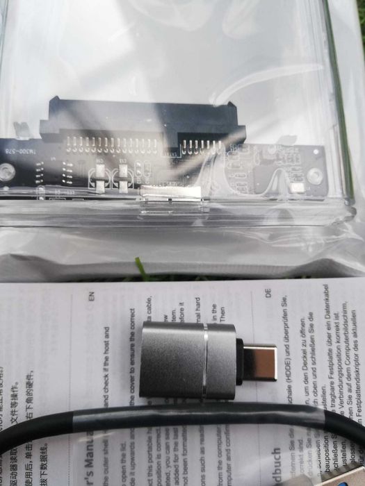 Caixa para disco externo sata ssd transparente