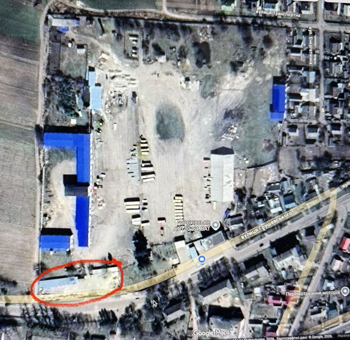 Продається земельн ділянка Горохів 19соток Фасадна сторона