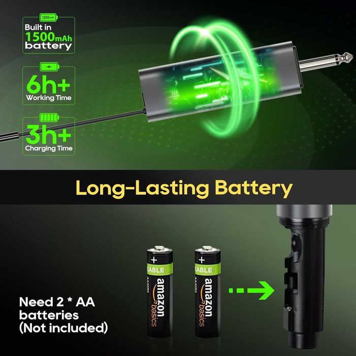 Bezprzewodowe mikrofony karaoke 60 m zasięgu 2x mikrofon + odbiornik