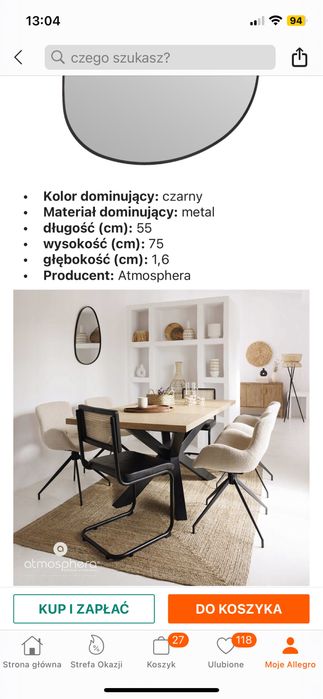 Lustro nieregularne 75 55