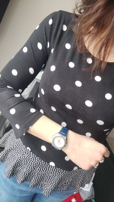 Bluzka z baskinką w groszki Orsay XS/S 34/36