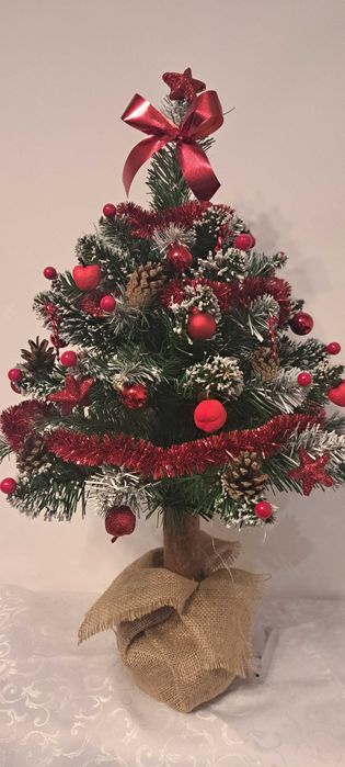 Choinka na pniu 70 cm z DEKORACJĄ i ozdobami - ubrana [producent]