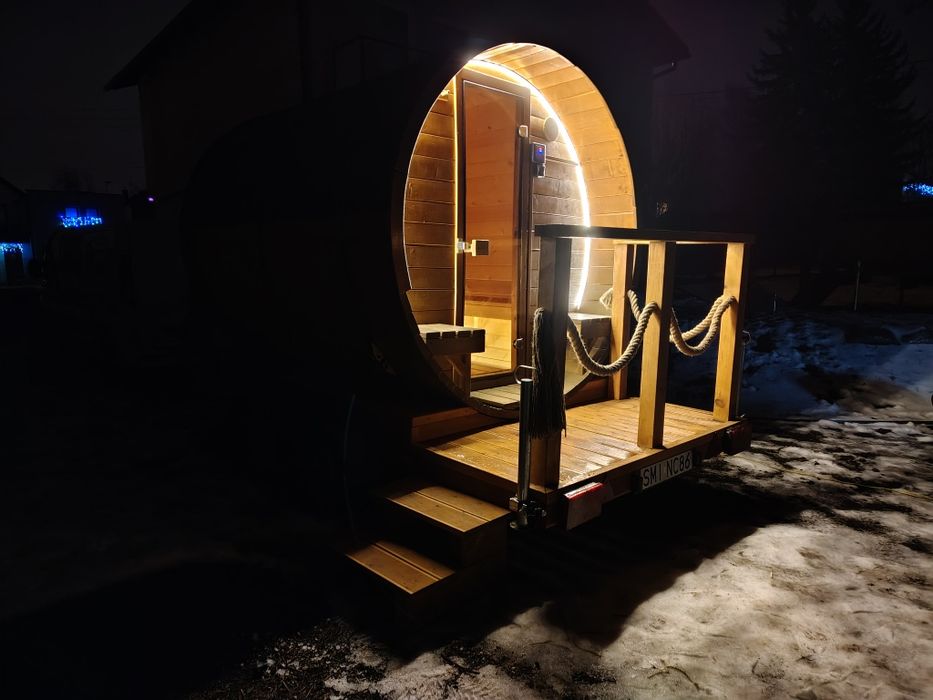 Mobilna sauna na prąd wynajem impreza kawalerski panieński