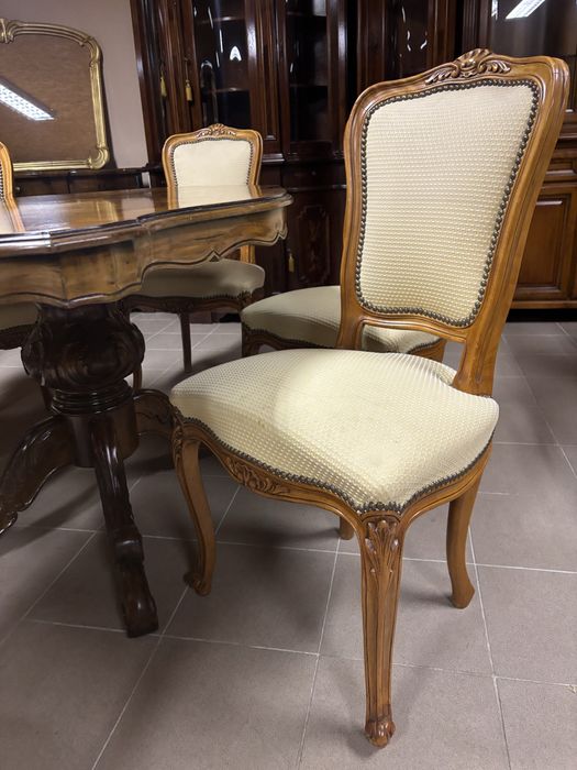 Włoski Stylowy Zestaw Stół 6 Krzeseł Meble stylowe ludwik rokoko