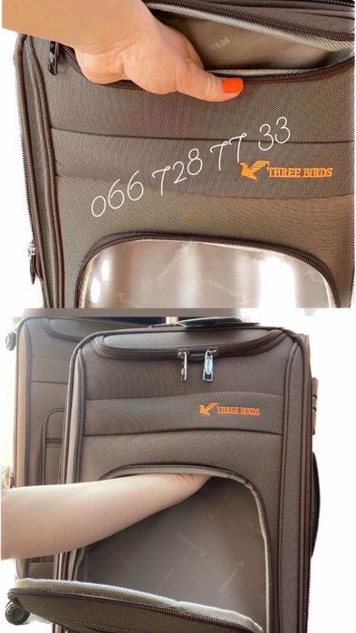 Валіза  THREE BIRDS ,на 4-х колесах .Всі розміри і кольори .