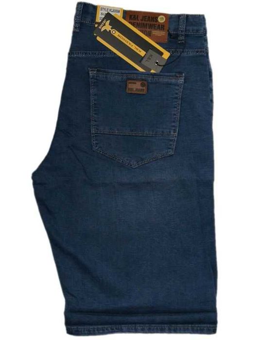 MĘSKIE KRÓTKIE SPODENKI ze streczem 8XL W45 pas 126-130 cm jeansowe