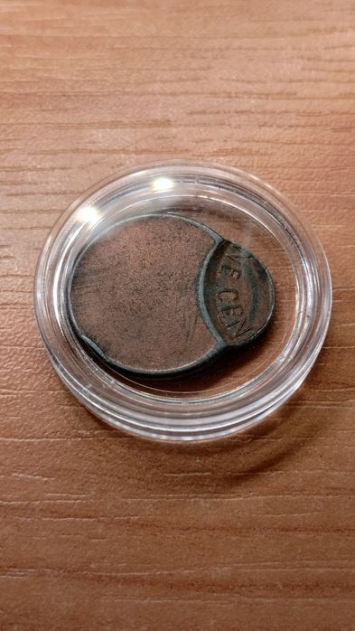 Destrukt cent USA mint error numizmaty