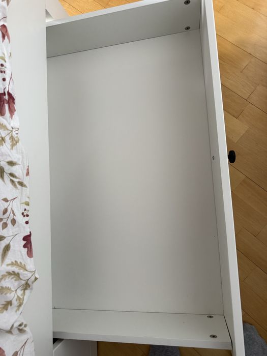 Łóżko rozkładane 80x200 160x200 białe z 2 szufladami leżanka Helmes