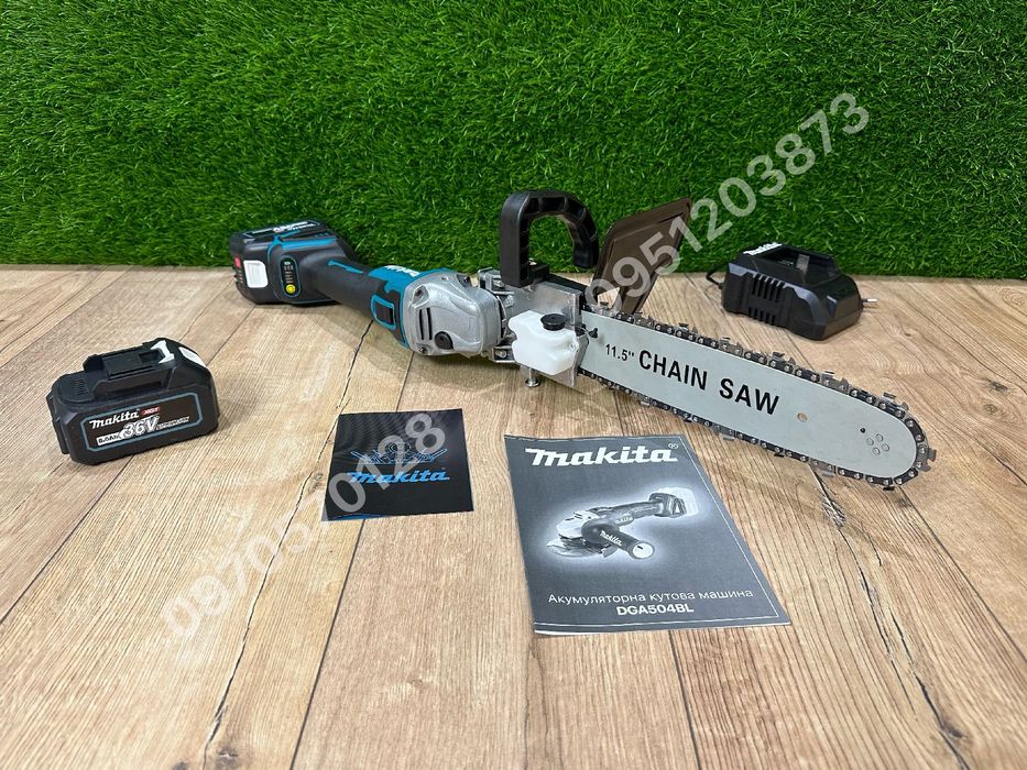 Аккумуляторная болгарка Makita DGA504 с АКБ 36V 8Ah + насадка Spektr