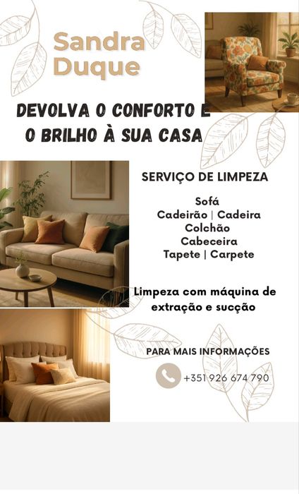 Limpezas de sofá estofos carpetes