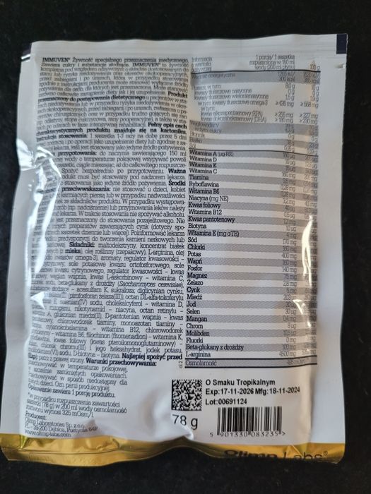 OLIMP Nutramil Immuven o smaku tropikalnym, wysokobiałkowe 4 saszetki
