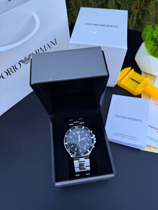 Годинник Emporio Armani чоловічий Сріблястий годинник армані Чоловічий годинник на руку Армані