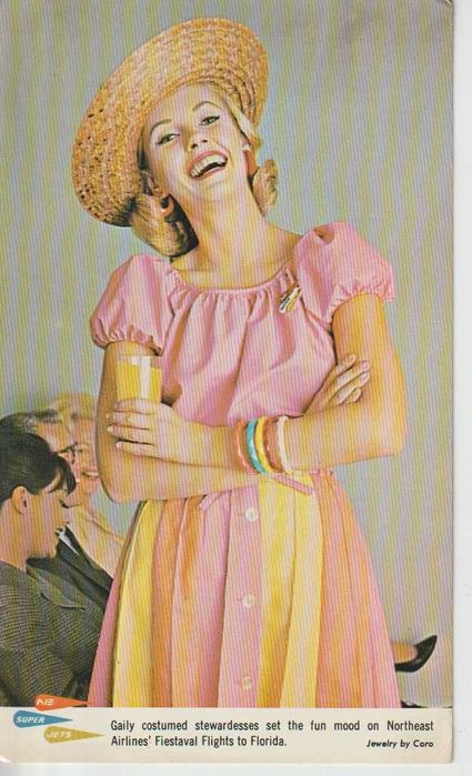 Reklama lotnicza USA Northeast Airlines stewardessa Miami 1959
