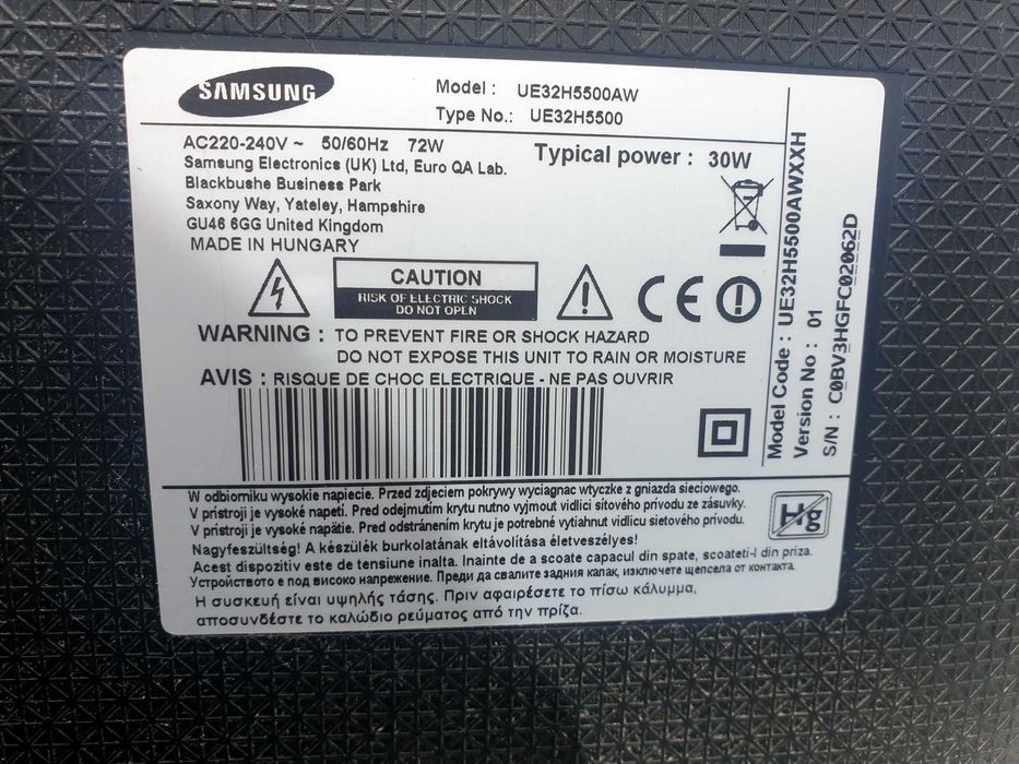 Samsung UE 32H5500AW rozbita matryca części