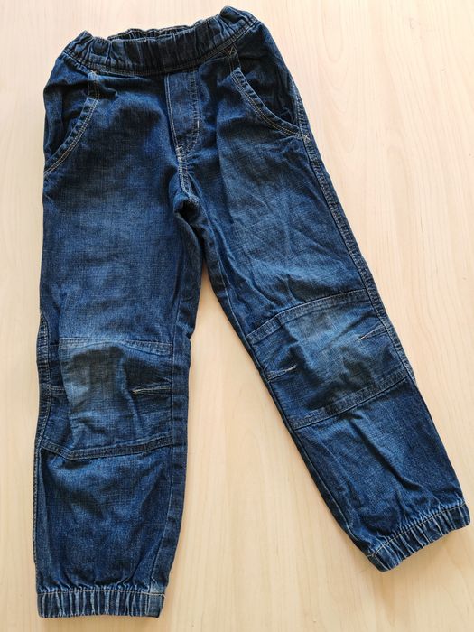 110 116 Jeansy Spodnie Bojówki Baggy granatowe długie chłopięce