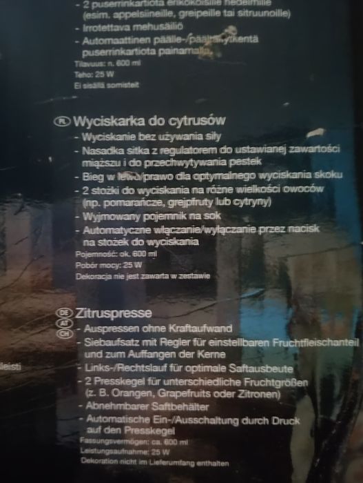 Wyciskarka do cytrusów elektryczna